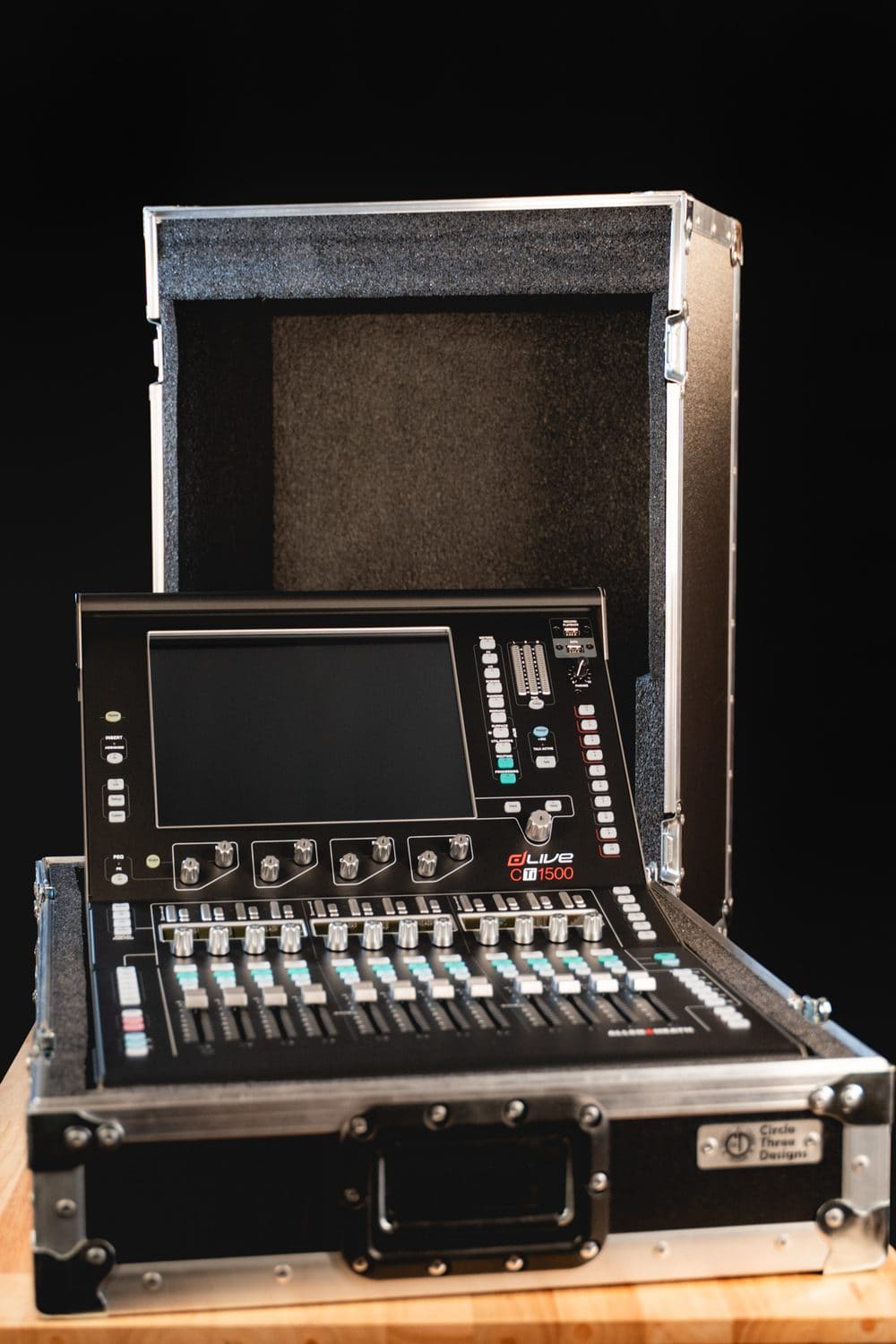 dLive CTi1500 surface in its Circle Three Designs case